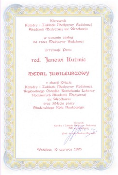 Medal Jubileuszowy